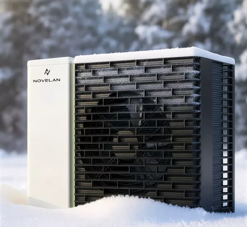 Haus der Energie – Wärmepumpe im Winterbetrieb Wärmepumpe im Schnee als Lösung von Haus der Energie