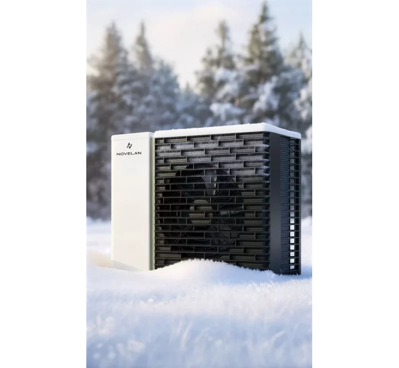 Haus der Energie – Wärmepumpe im Winterbetrieb Wärmepumpe im Schnee als Lösung von Haus der Energie