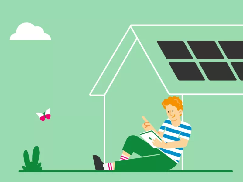 Illustration: Digitaler Photovoltaik-Service von Haus der Energie