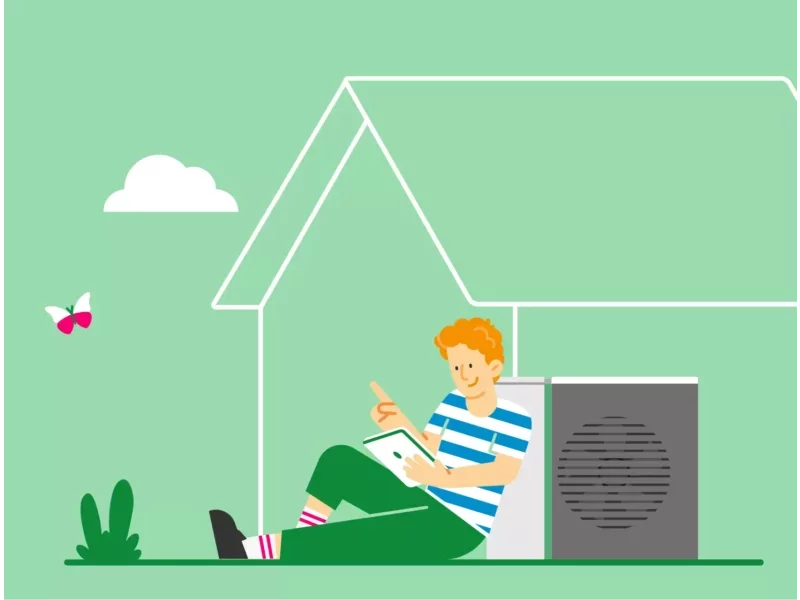Illustration: Digitaler Wärmepumpen-Service von Haus der Energie